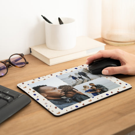 Tapis de souris Fin d'année Rectangle Galets décoratifs & liseré Or
