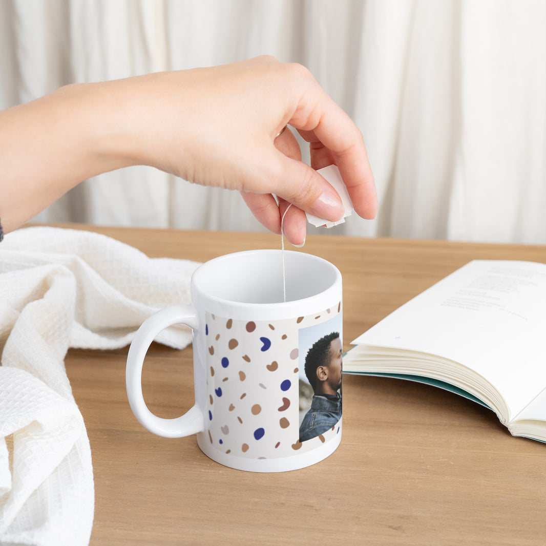 Mug Fin d'année Blanc Galets décoratifs & liseré Or photo N° 3