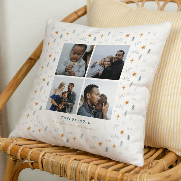 Coussin Fin d'année Beige naturel Motif festif photo