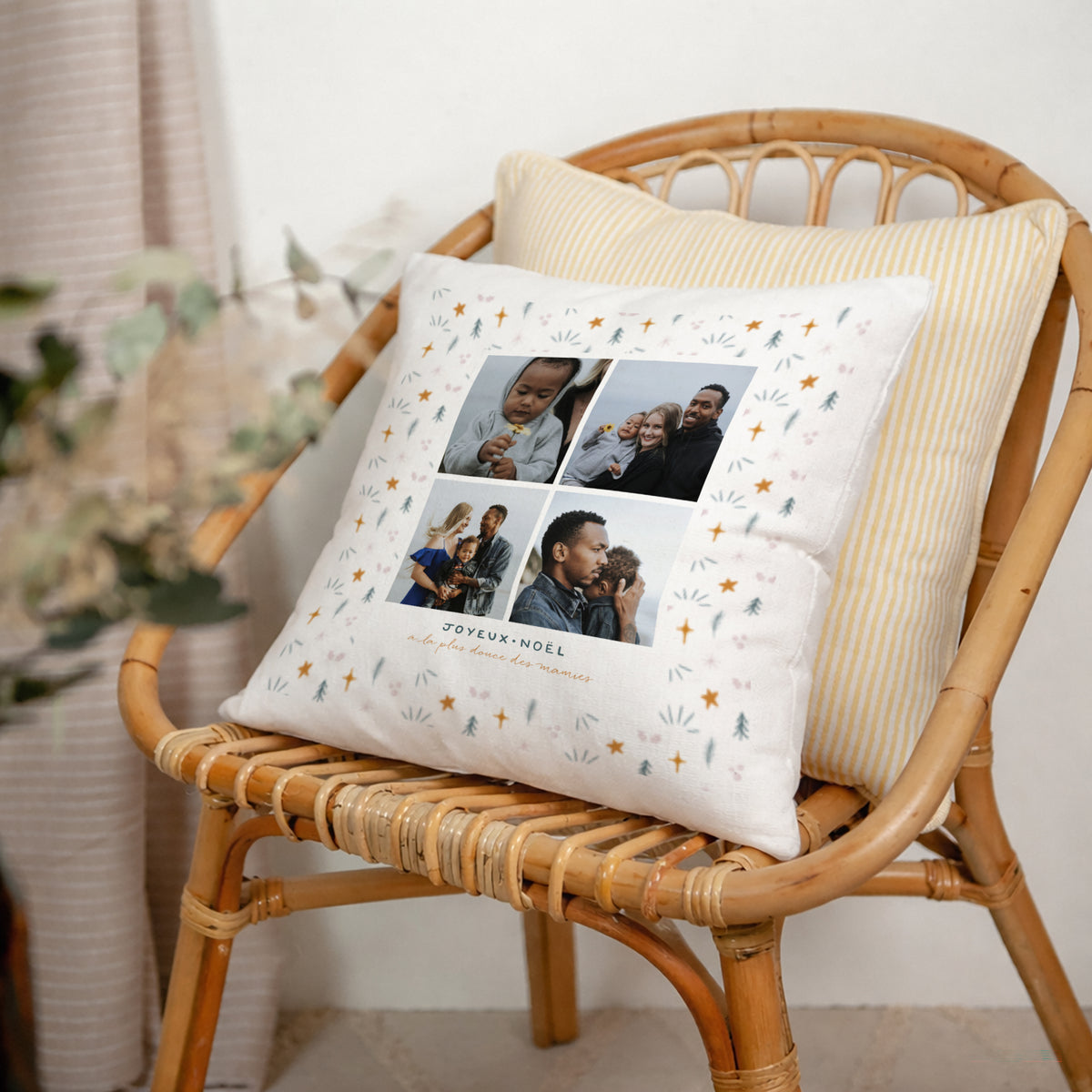 Coussin Fin d'année Beige naturel Motif festif photo N° 2