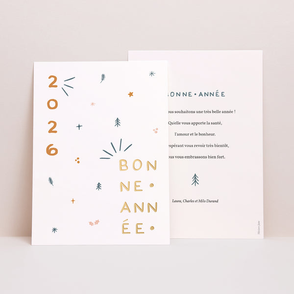 Carte de voeux Fin d'année Portrait Motif festif photo
