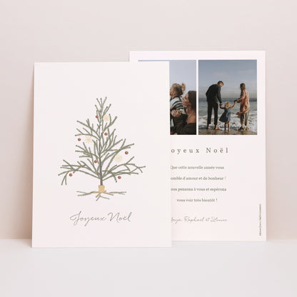 Carte de Noel Fin d'année Portrait Sapin Design photo N° 1