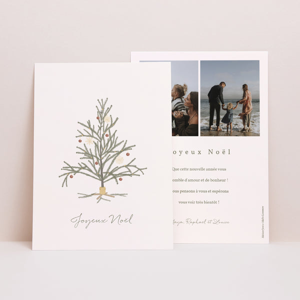 Carte de Noel Fin d'année Portrait Sapin Design photo