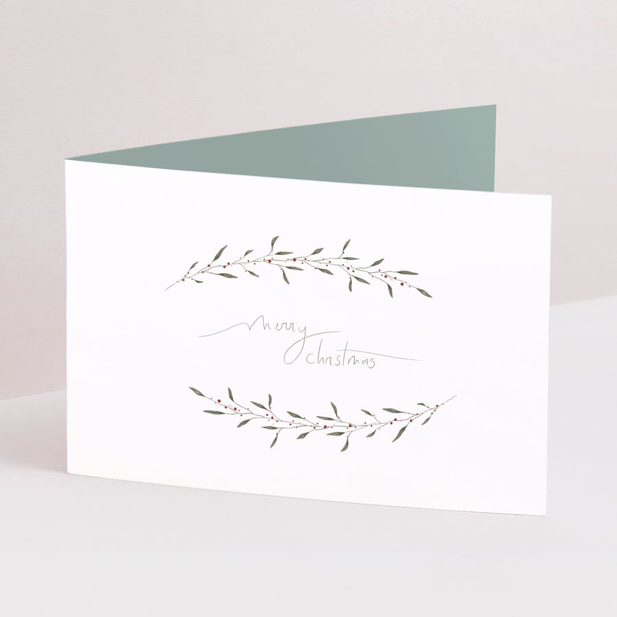 Carte de voeux Fin d'année Double volet paysage Saison de Noël photo