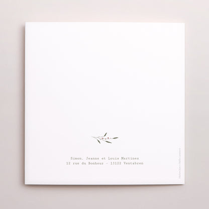 Carte de Noel Fin d'année Carré double volet Couronne végétale et florale photo N° 3