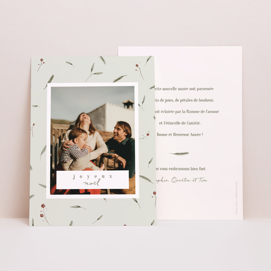 Carte de voeux Fin d'année Portrait Conception de Noël photo