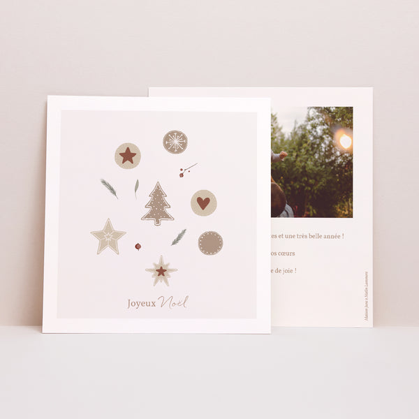 Carte de Noel Fin d'année Carré Cookies Design photo