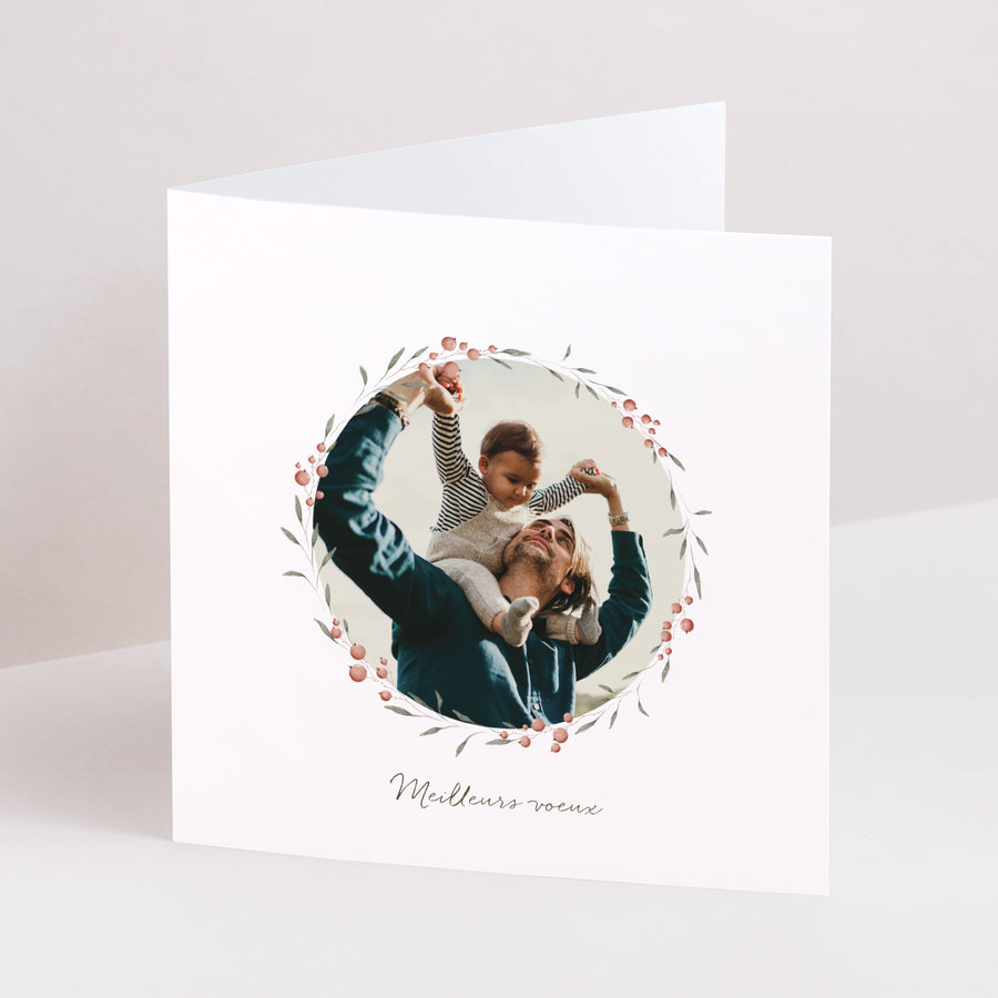 Carte de voeux Fin d'année Carré double volet Merry Christmas Design photo