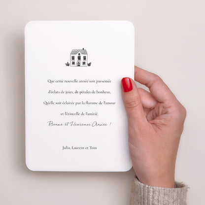 Carte de Noel Fin d'année Portrait, bords arrondis Illustrations Monochromes photo N° 3