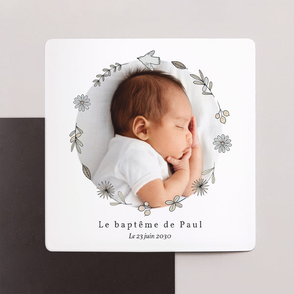 Remerciements Baptême Lot de 9, magnétique Poésie Crayon gris et photo photo