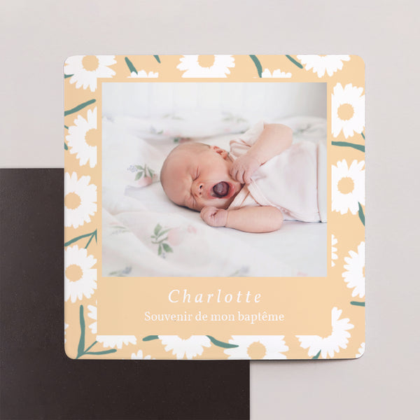 Remerciements Baptême Lot de 9, magnétique Marguerites, fille photo