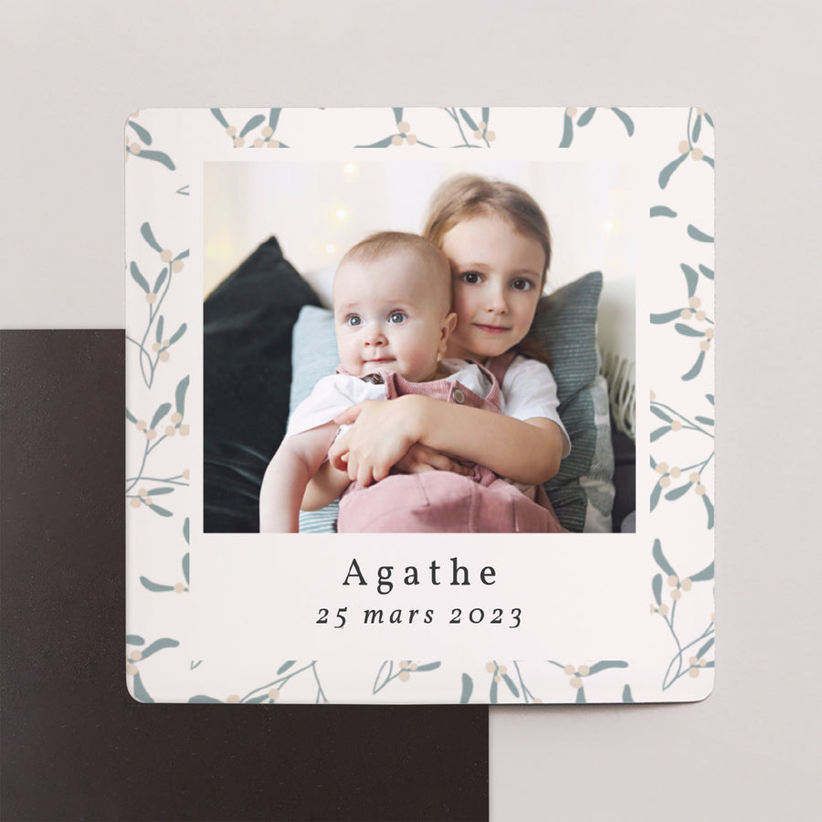 Remerciements Baptême Lot de 9, magnétique Hiver, fille photo