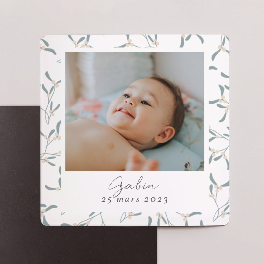 Remerciements Baptême Lot de 9, magnétique Bébé, coussin garçon photo