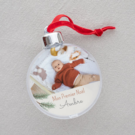 Boule de Noël Fin d'année Ronde Branches de sapin de Noël