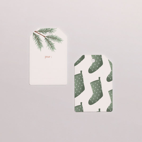 Etiquette perforée Fin d'année Fanion Branches de sapin de Noël photo