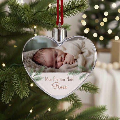 Boule de Noël Fin d'année Cœur Branches de sapin de Noël photo N° 1