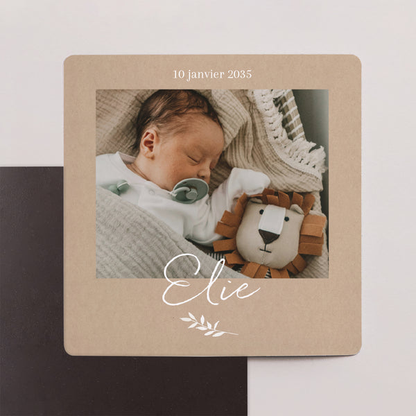 Remerciements Naissance Lot de 9, magnétique Portrait Kraft Naturel photo