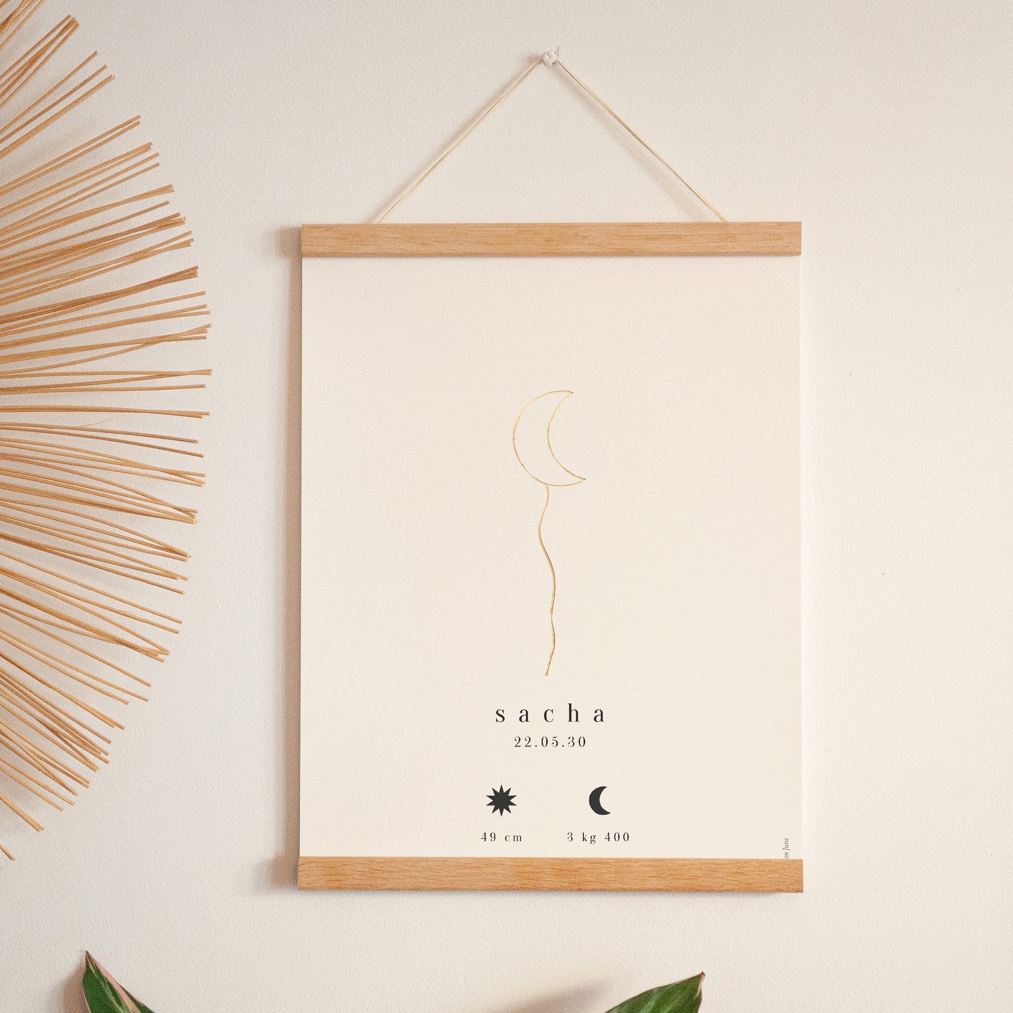 Affiche Naissance Portrait 30 x 40 cm Lune d'Or photo N° 1