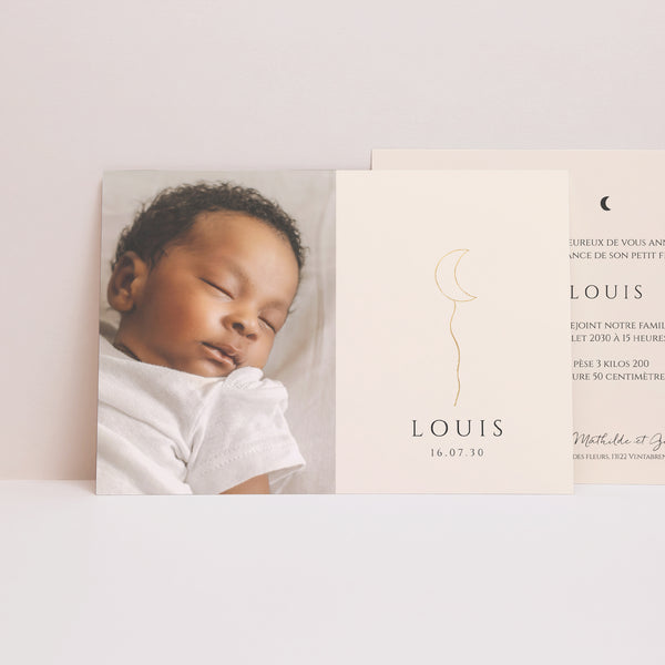 Faire-part Naissance Paysage Lune d'Or photo