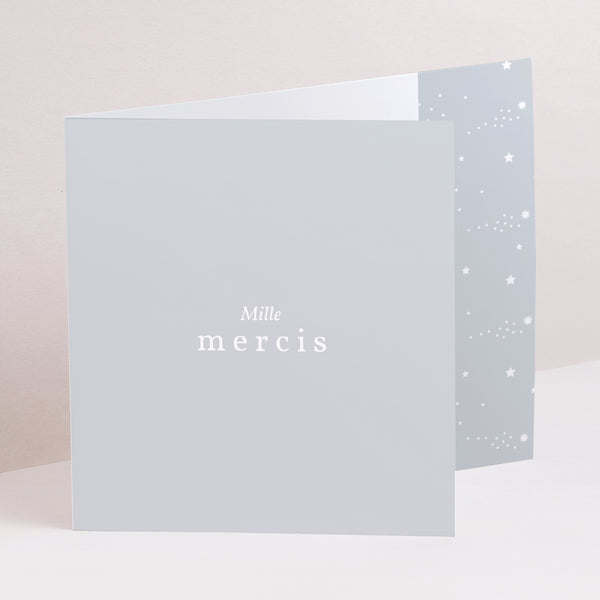 Remerciements Baptême Double volet asymétrique Etoiles Divines, Gris photo