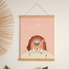 Affiche Anniversaire Enfant Portrait 30 x 40 cm Licorne Rose Poudré photo N° 1