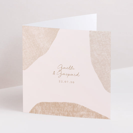 Faire-part Mariage Carré double volet Terre de Sienne photo