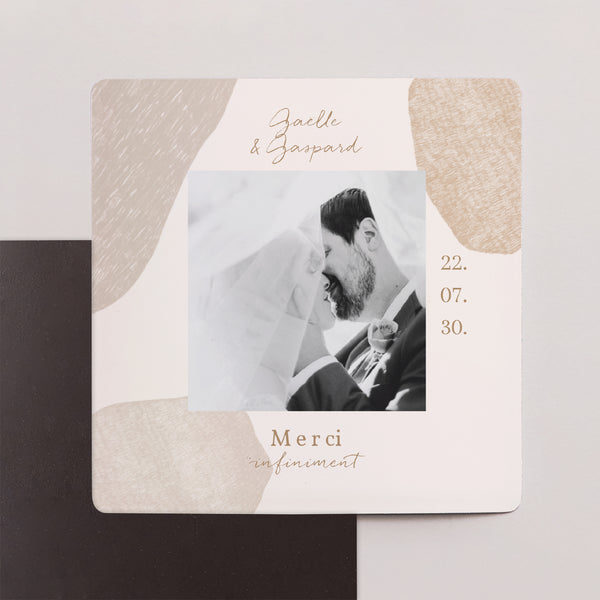 Remerciements Mariage Lot de 9, magnétique Terre de Sienne photo