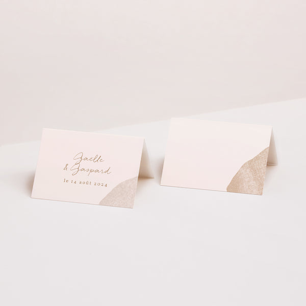 Marque-place Mariage 2 volets Terre de Sienne photo