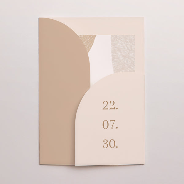 Faire-part Mariage Pochette 2 cartes Terre de Sienne photo