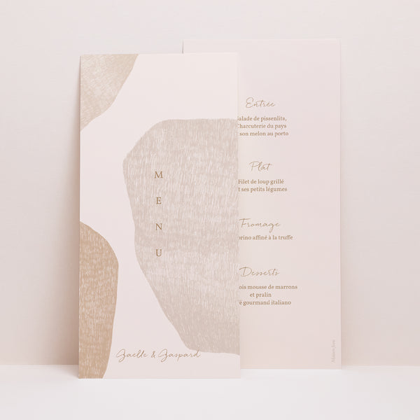 Menu Mariage Panoramique portrait Terre de Sienne photo