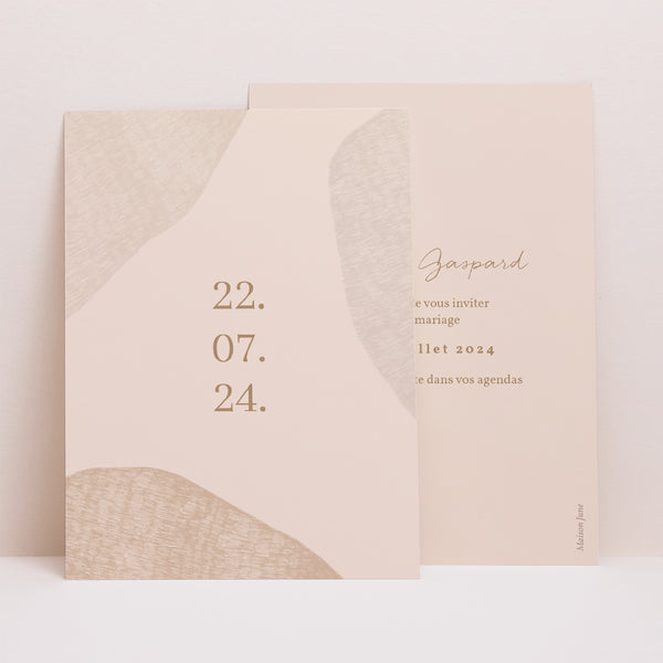 Save the date Mariage Portrait Terre de Sienne photo