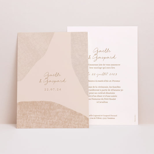 Faire-part Mariage Portrait Terre de Sienne photo