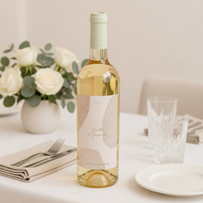 Etiquette bouteille Mariage Portrait Terre de Sienne photo N° 2