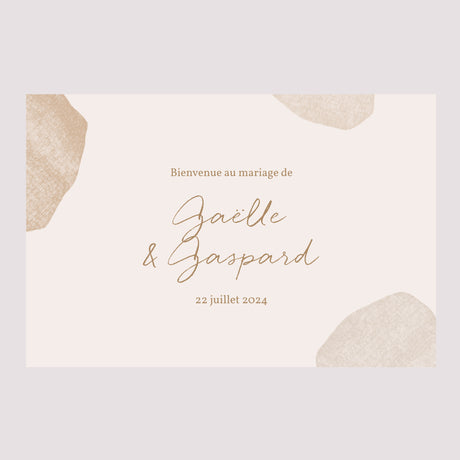 Panneau bienvenue Mariage Paysage 90 x 60 cm Terre de Sienne