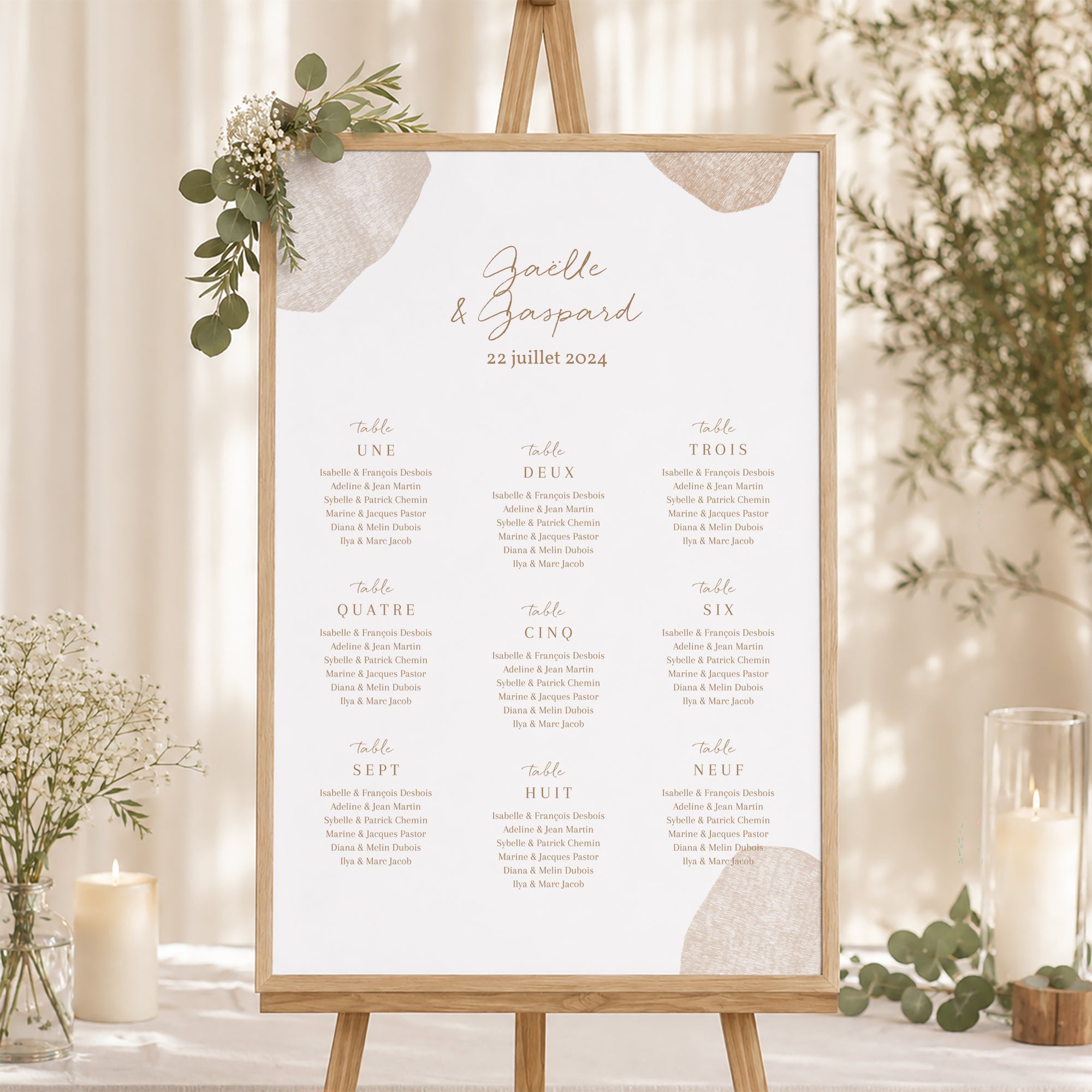 Plan de table Mariage Portrait Terre de Sienne photo N° 1