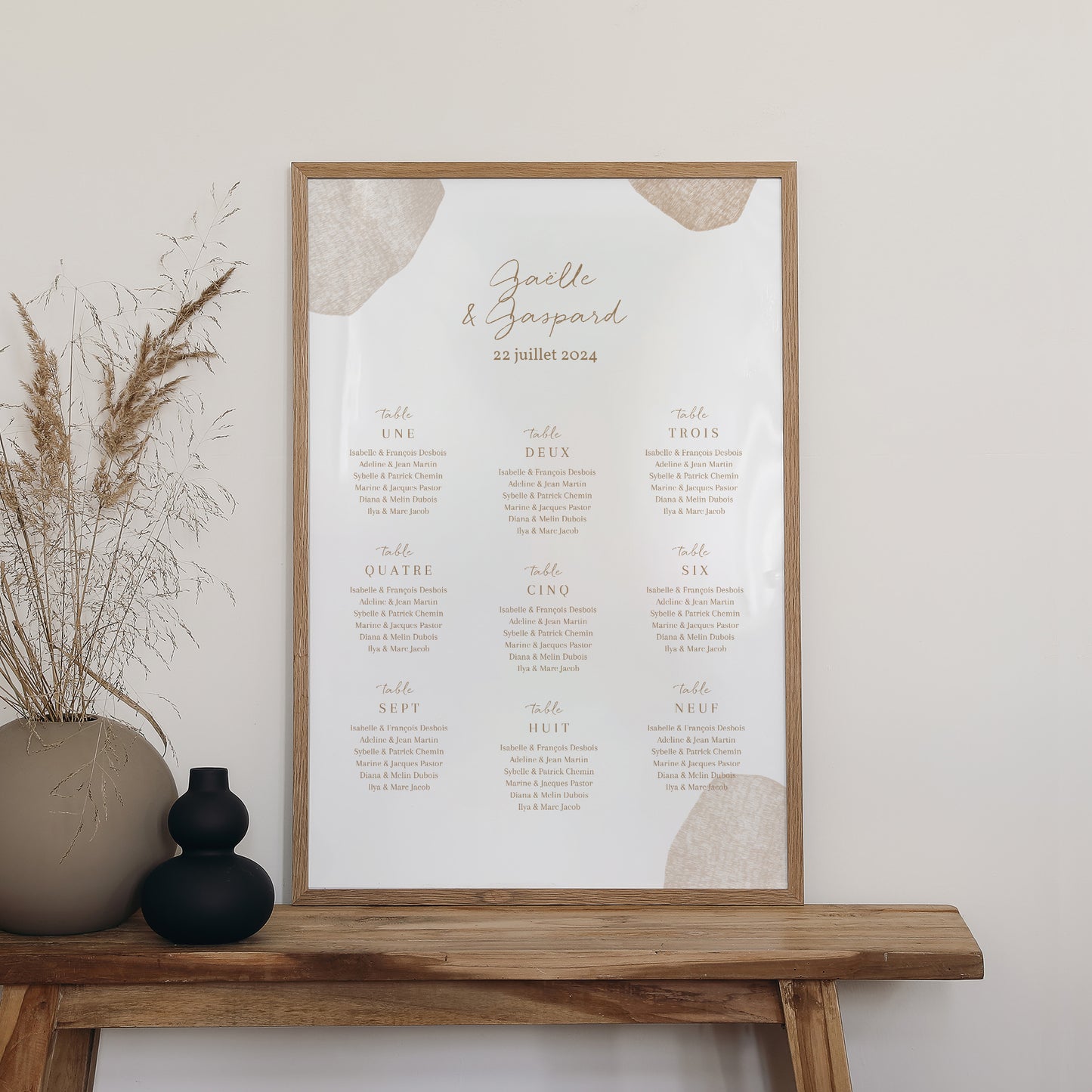 Plan de table Mariage Portrait Terre de Sienne photo N° 2