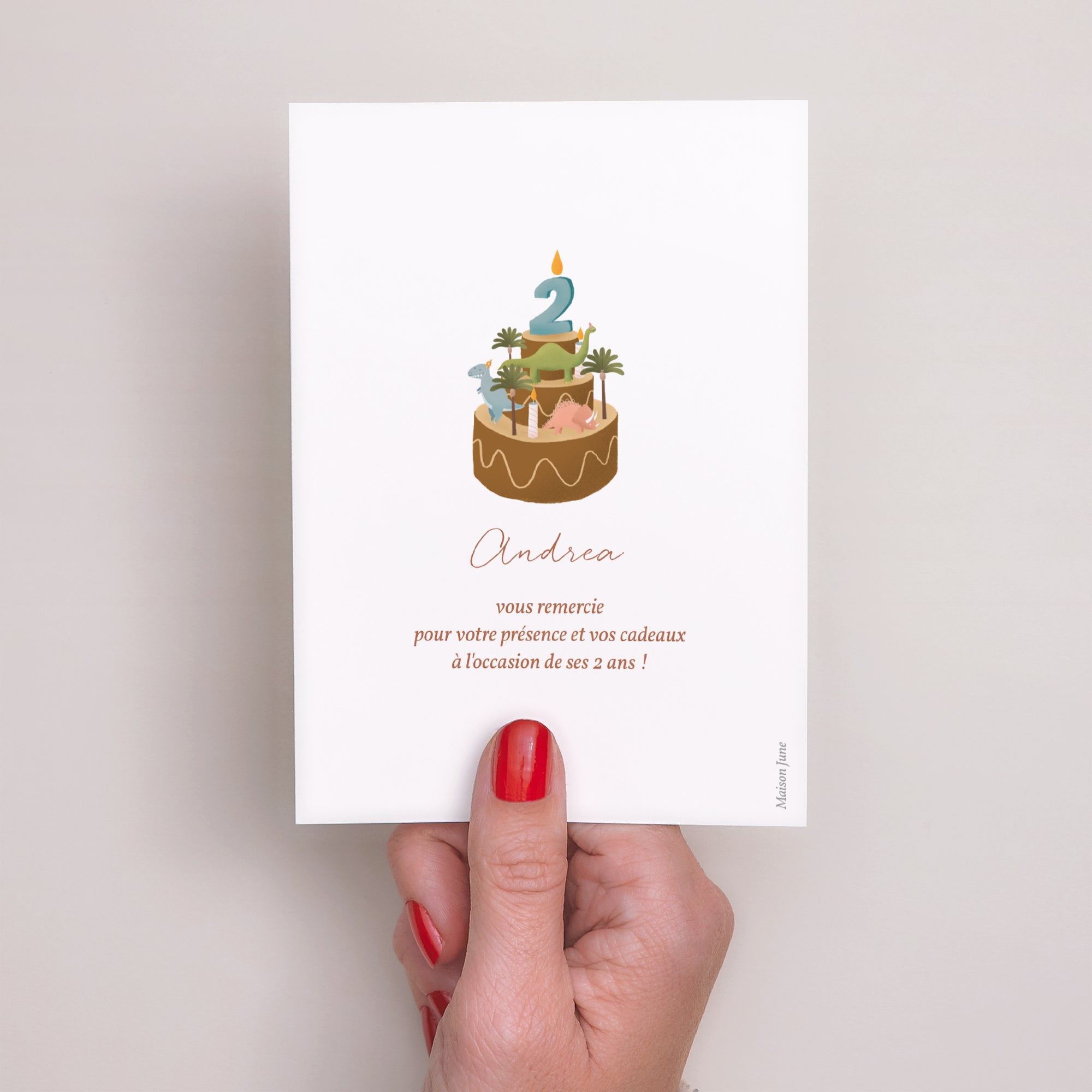 Remerciements Anniversaire Enfant Portrait Petit Dinosaure photo N° 3