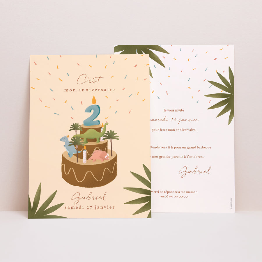 Invitations Anniversaire Enfant Portrait Petit Dinosaure photo