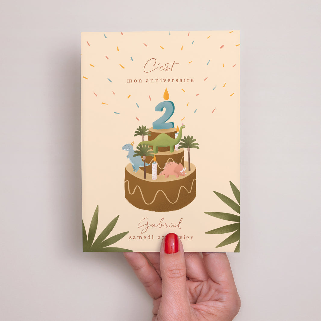 Invitations Anniversaire Enfant Portrait Petit Dinosaure photo N° 2