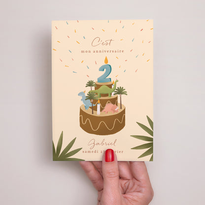 Invitations Anniversaire Enfant Portrait Petit Dinosaure photo N° 2