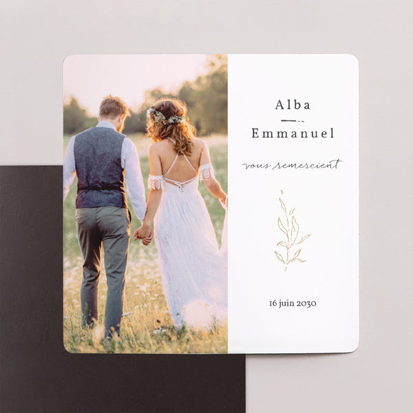 Remerciements Mariage Lot de 9, magnétique Végétal romantique photo