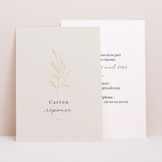 Carton réponse Mariage Portrait Végétal romantique photo