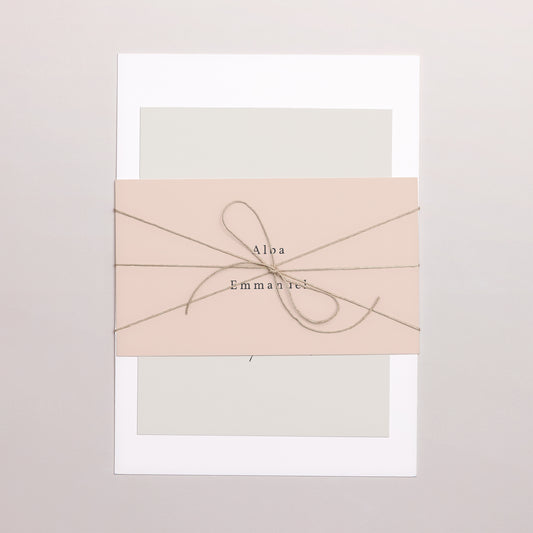 Faire-part Mariage 3 cartes, ruban Végétal romantique photo