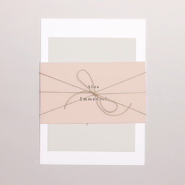 Faire-part Mariage 3 cartes, ruban Végétal romantique photo