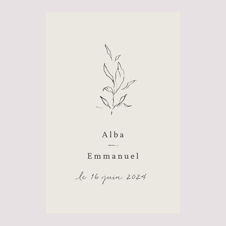 Panneau bienvenue Mariage Portrait 60 x 90 cm Végétal romantique
