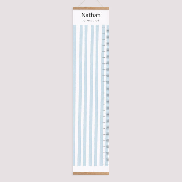 Toise Naissance Papier Rayures bleu Ciel photo
