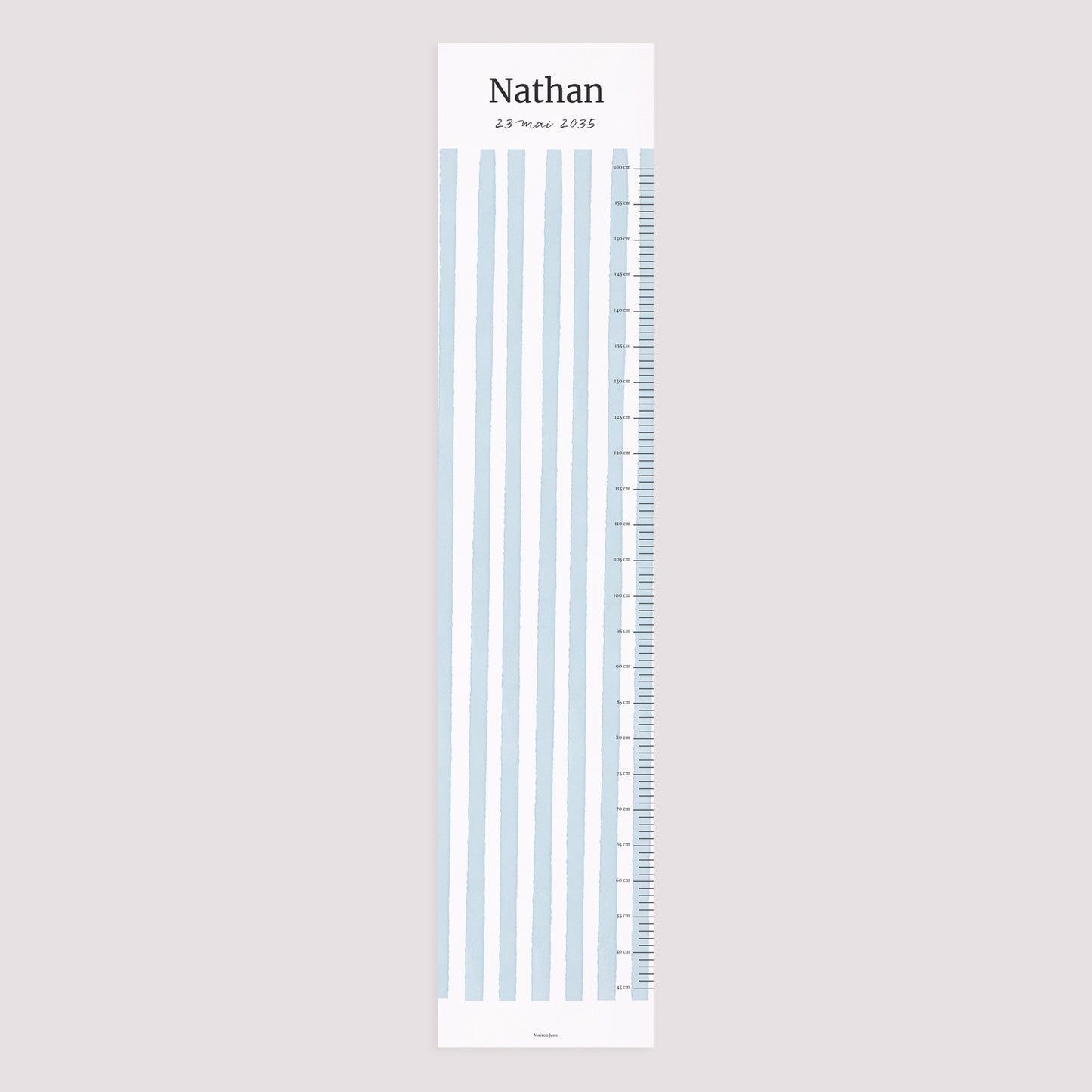 Toise Naissance Papier Rayures bleu Ciel photo N° 5