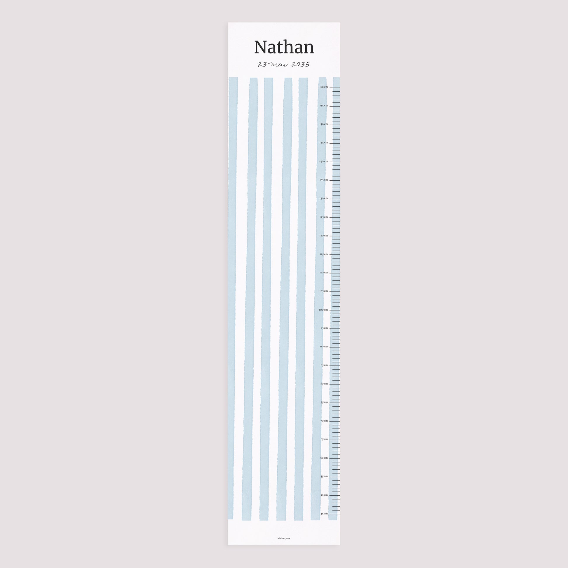Toise Naissance Papier Rayures bleu Ciel photo N° 5