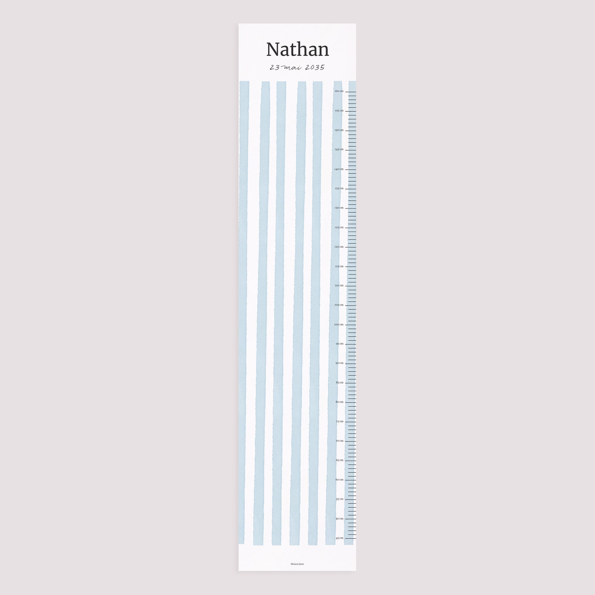 Toise Naissance Papier Rayures bleu Ciel photo N° 5