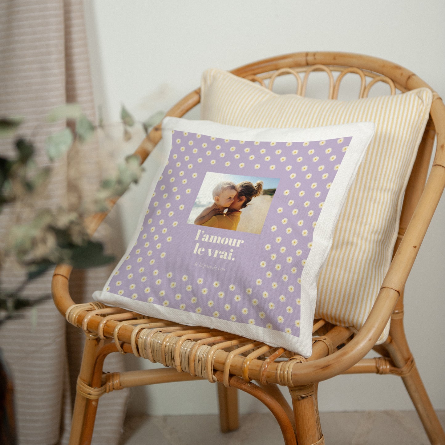 Coussin Objets Beige naturel L'amour le vrai photo N° 2